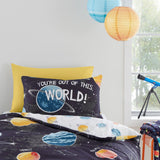 Outer Space Kids Reversible Duvet Cover Set - Outer Space Duvet Cover Set In Black 2