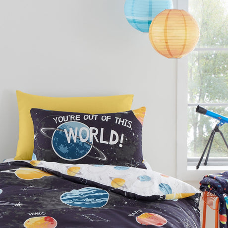 Outer Space Kids Reversible Duvet Cover Set - Outer Space Duvet Cover Set In Black 2