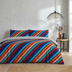 Oxford Stripe Bright Duvet Cover Bedding Set