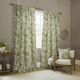 Porcelain Garden Tape Top Pencil Pleat Curtains - Sage