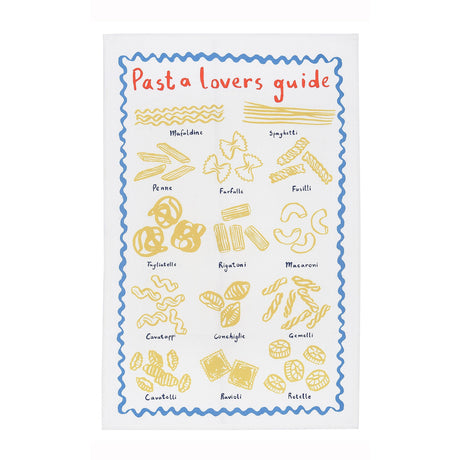 Pasta Lovers Club Guide 100% Cotton Tea Towel Yellow lifestyle image