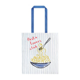 Pasta Lovers Club Tote Shopping Bag in Yellow