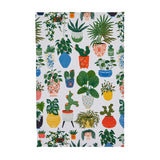 Pot Plants Cotton Tea Towel in Green