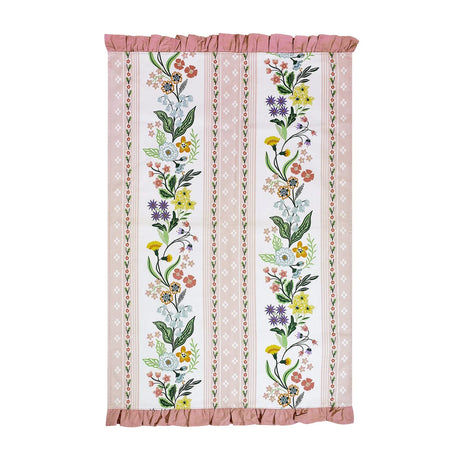 Petals & Prose Cotton Tea Towel in Pink