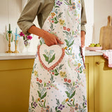 Petals & Prose Cotton Apron in Pink