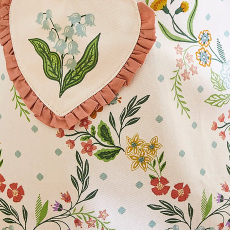 Petals & Prose Cotton Apron in Pink