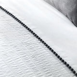 Pom Pom Duvet Cover Set in Grey - Double