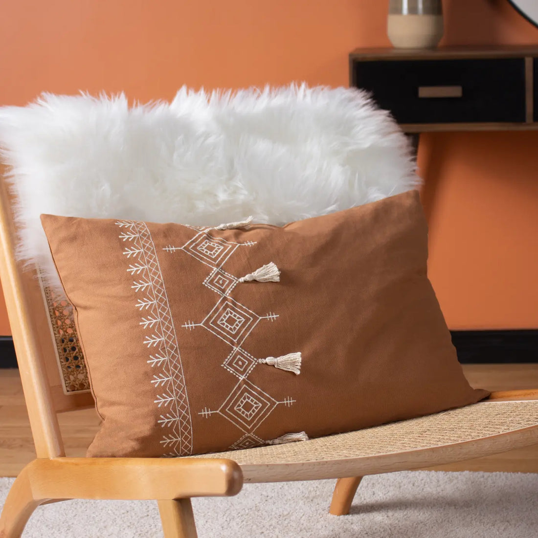 Pritta 100% Cotton Cinnamon Cushion Cover 40cm x 60cm