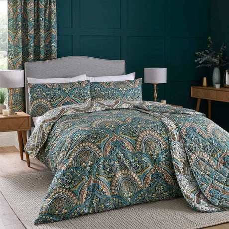 Palais Polycotton Duvet Cover Set - Teal - Palais Duvet Cover Set In Teal 4