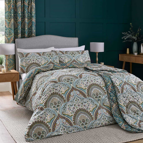 Palais Polycotton Duvet Cover Set - Teal - Palais Duvet Cover Set In Teal 5