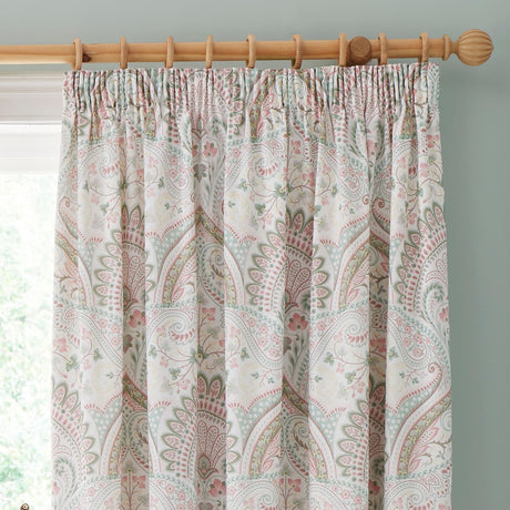 Palais Lined Pencil Pleat Tape Top Curtains Thermal Light Filtering - Green - Palais Pencil Pleat Curtains In Green 2