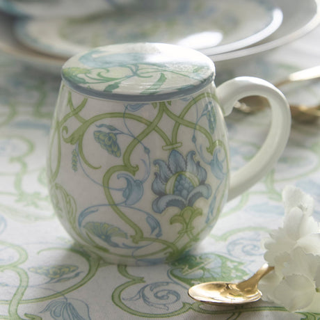 Laurence Llewelyn-Bowen Palm Court Green Paisley Mug with Lid
