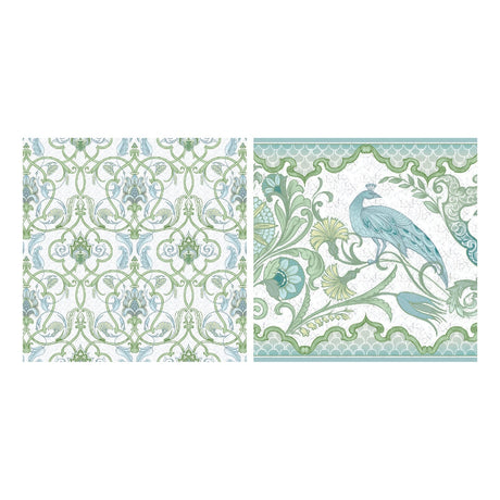 Laurence Llewelyn-Bowen Palm Court Green Paisley Napkin 4 Pack - Palm Court Napkins 4 Pack In Green 3
