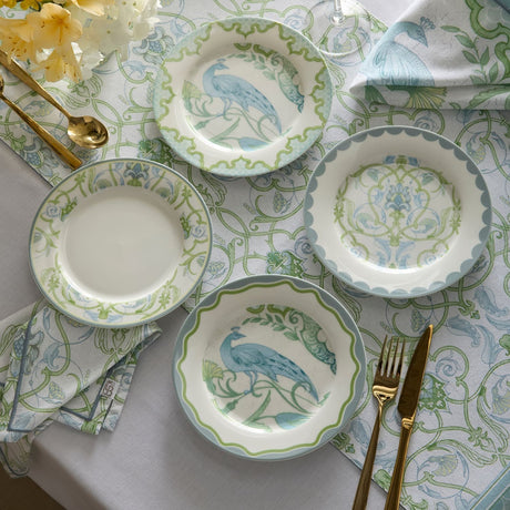 Laurence Llewelyn-Bowen Palm Court Green Paisley Porcelain Side Plate 4 Pack