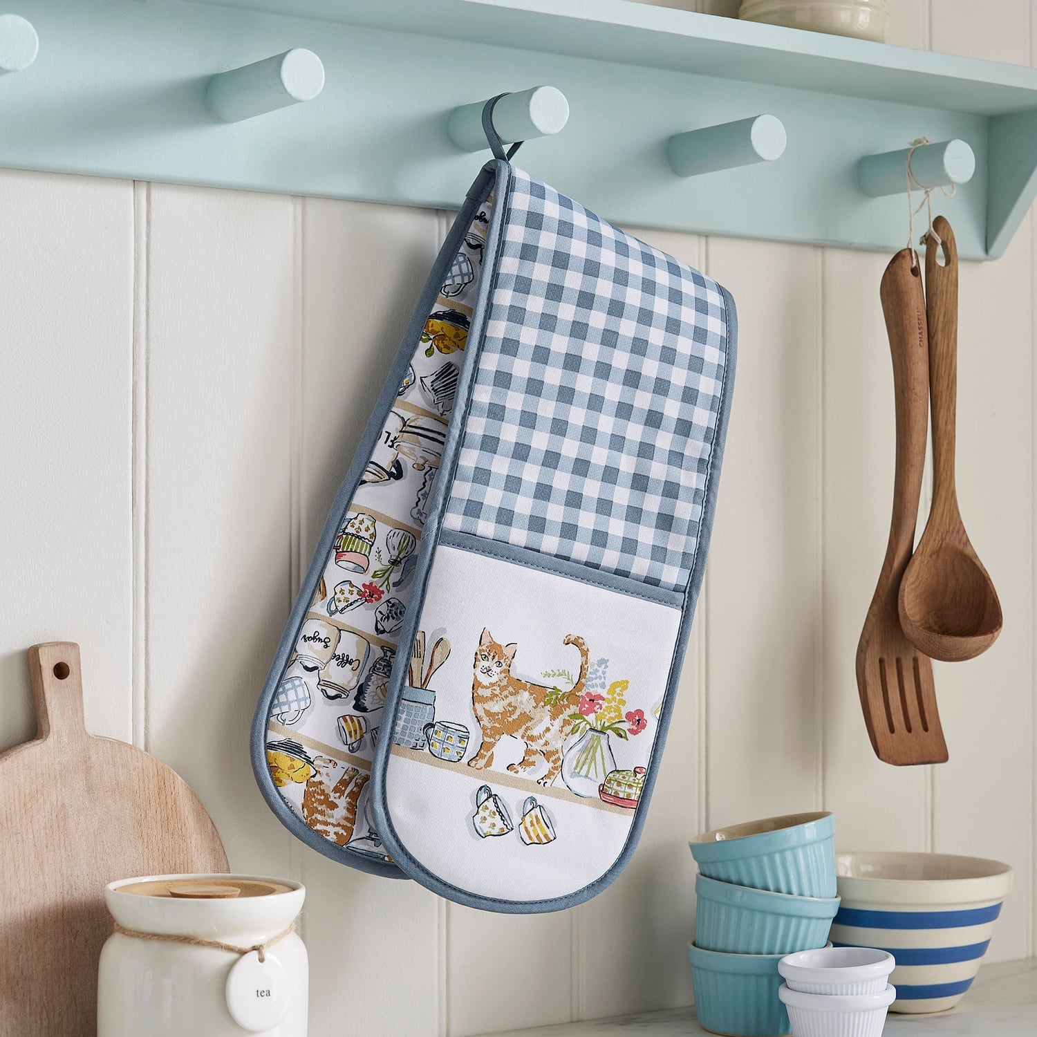 Ulster Weavers Pantry Cats Cotton Double Oven Glove - Pantry Cats Double Oven Glove In Multicolour 2