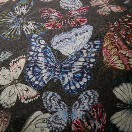 Papillon Butterfly Print Cotton Duvet Cover Set - Charcoal - Papillon Duvet Cover Set In Charcoal 3