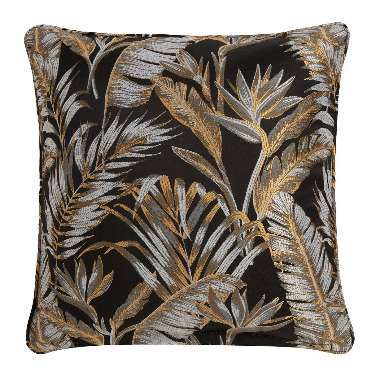 Laurence Llewelyn-Bowen Paradise Palm Tropical Cushion Cover 43cm x 43cm - Black - Paradise Palm Cushion In Black 43 X 43Cm 2