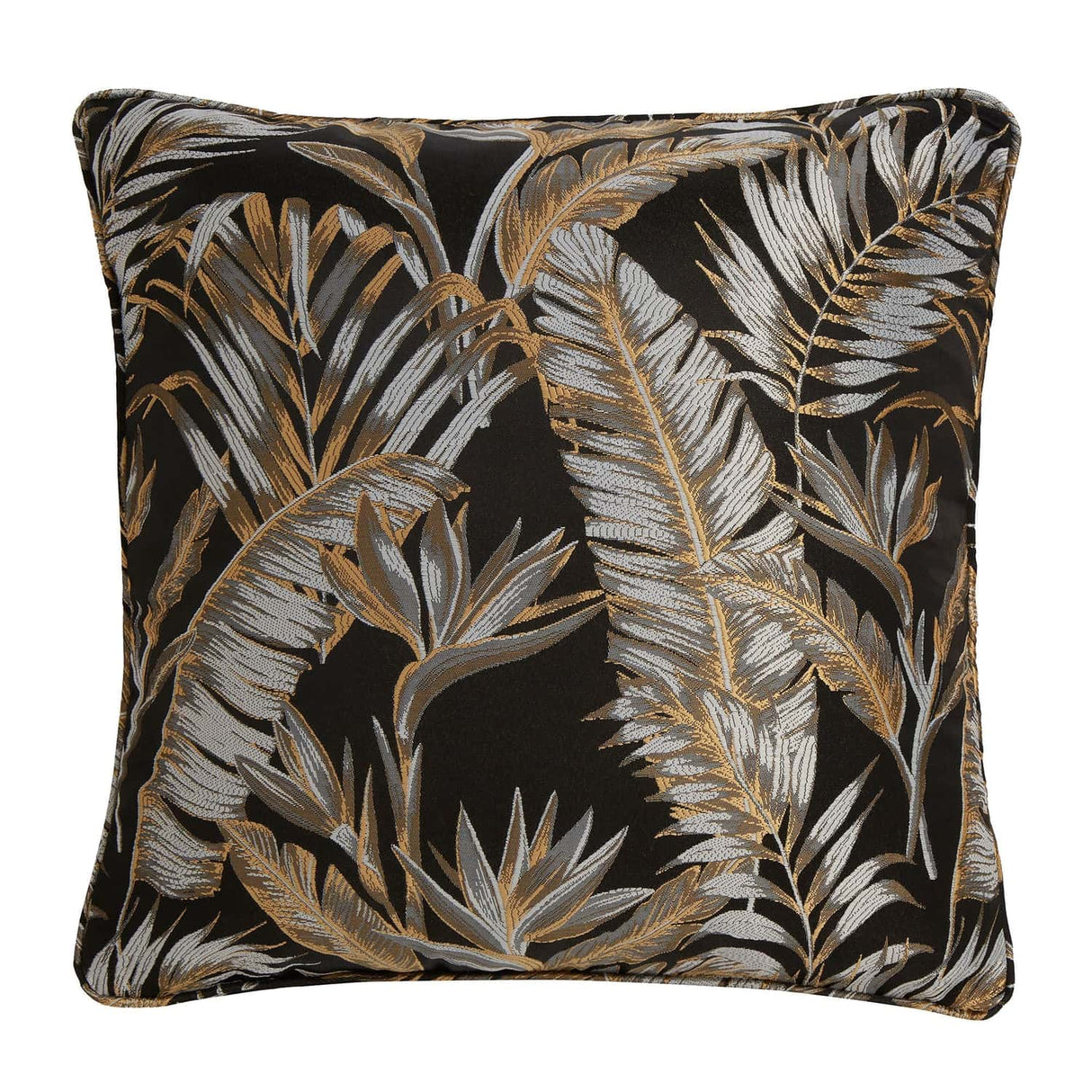 Laurence Llewelyn-Bowen Paradise Palm Tropical Cushion Cover 43cm x 43cm - Black - Paradise Palm Cushion In Black 43 X 43Cm 3