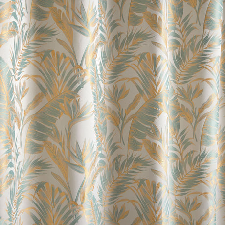 Laurence Llewelyn-Bowen Paradise Palm Eyelet Curtains - Duck Egg Thermal Light Filtering - Paradise Palm Eyelet Curtains In Duck Egg 3