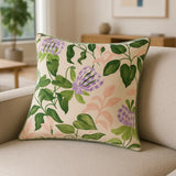 Passiflora Piped Velvet Cushion Cover 20" x 20" (50cm x 50cm) by Wylder Nature