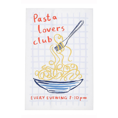 Pasta Lovers Club 100% Cotton Tea Towel Yellow