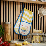 Ulster Weavers Pasta Lovers Club 100% Cotton Kitchen Accessories - Pasta Lovers Club Double Oven Glove In Yellow 2