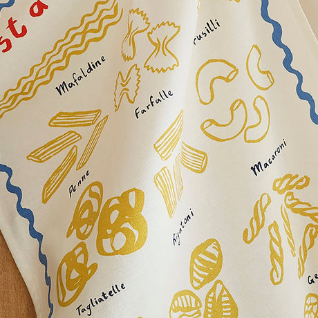 Pasta Lovers Club Guide 100% Cotton Tea Towel Yellow - Pasta Lovers Club Guide Cotton Tea Towel In Yellow 4