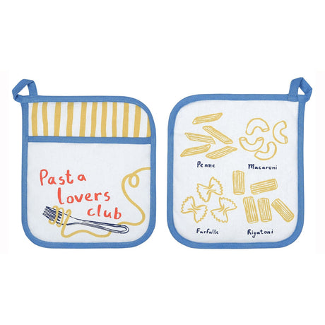 Ulster Weavers Pasta Lovers Club 100% Cotton Kitchen Accessories - Pasta Lovers Club Pot Mitt In Yellow 1