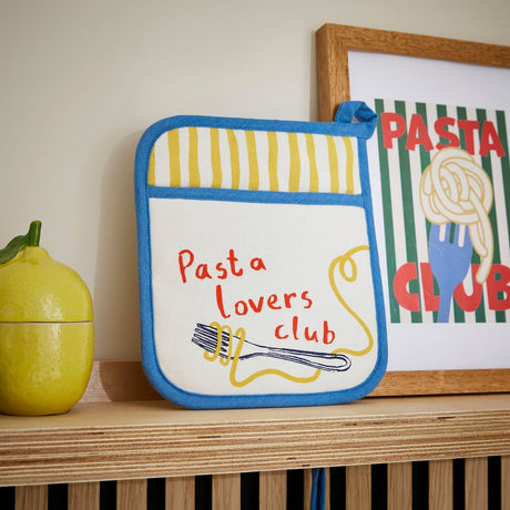 Ulster Weavers Pasta Lovers Club 100% Cotton Kitchen Accessories - Pasta Lovers Club Pot Mitt In Yellow 2