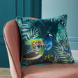 Peacock Jungle Velvet Filled Cushion
