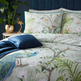 Peacock Jungle Polycotton Duvet Cover Set - Green - Peacock Jungle Duvet Cover Set In Green 3