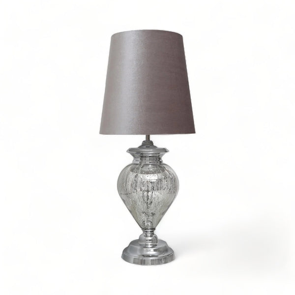 Pearl Chrome Glass Statement Table Lamp 110cm