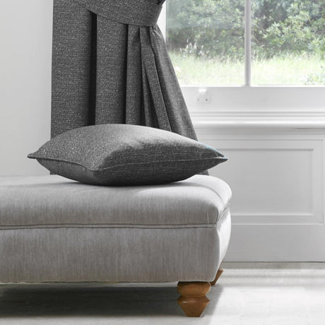 Pembrey Floral Brushed Cotton Cushion Cover 43cm x 43cm - Charcoal - Pembrey Cushion In Charcoal 43 X 43Cm 3