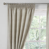 Pembrey Thermal Brushed Cotton Pencil Pleat Curtains - Natural Dimout Light Filtering - Pembrey Pencil Pleat Curtains In Natural 2