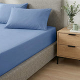 Percale 180 Thread Count Fitted Sheet 25cm Deep - Blue