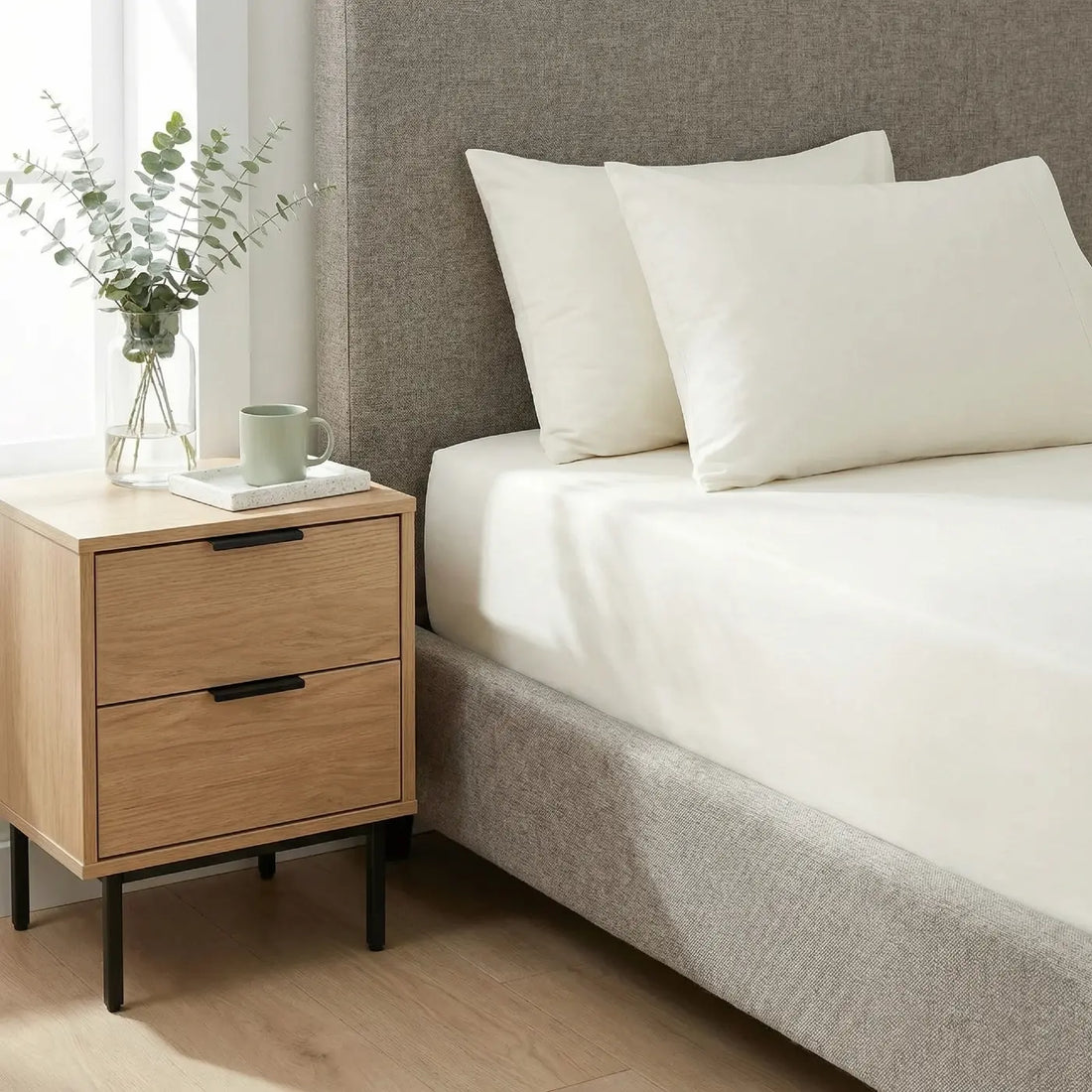 Percale 180 Thread Count Cream Fitted Sheet 25cm Deep