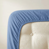 Percale 180 Thread Count Blue Fitted Sheet 25cm Deep-3