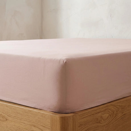 Percale 180 Thread Count Blush Fitted Sheet 25cm Deep-2