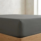 Percale 180 Thread Count Charcoal Fitted Sheet 25cm Deep-2