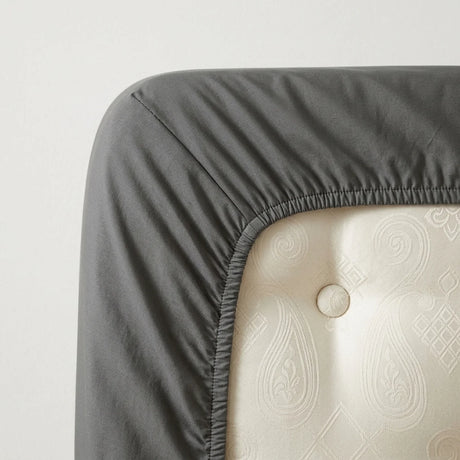 Percale 180 Thread Count Charcoal Fitted Sheet 25cm Deep-3