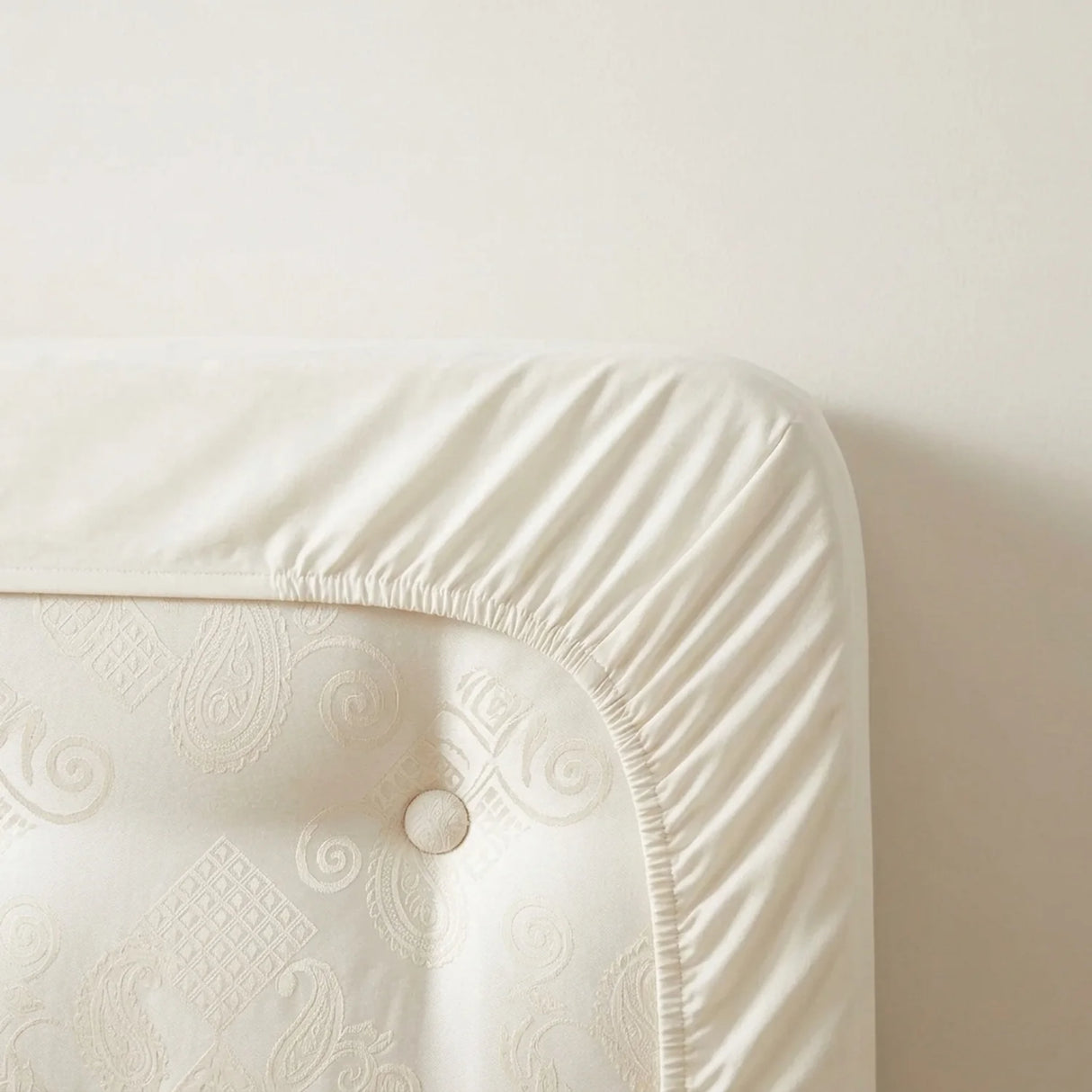 Percale 180 Thread Count Cream Fitted Sheet 25cm Deep-4