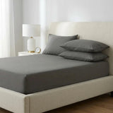 Percale 180 Thread Count Extra Deep Charcoal Fitted Sheet 40cm Deep-1