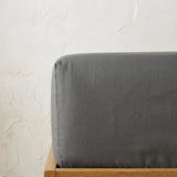 Percale 180 Thread Count Extra Deep Charcoal Fitted Sheet 40cm Deep-2