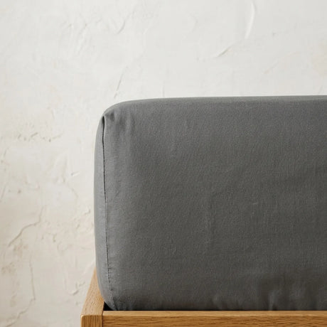 Percale 180 Thread Count Extra Deep Charcoal Fitted Sheet 40cm Deep-2