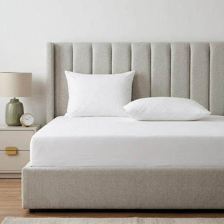Percale 180 Thread Count Extra Deep Cream Fitted Sheet 40cm Deep-1