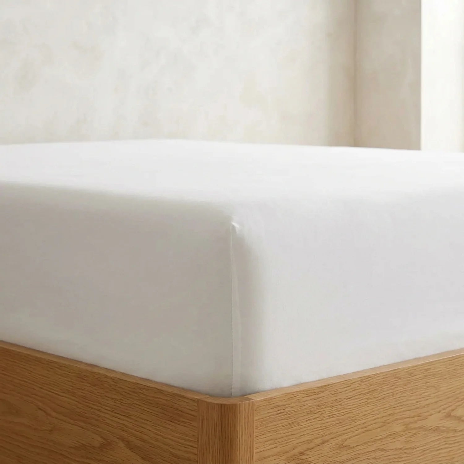 Percale 180 Thread Count Extra Deep Cream Fitted Sheet 40cm Deep-2