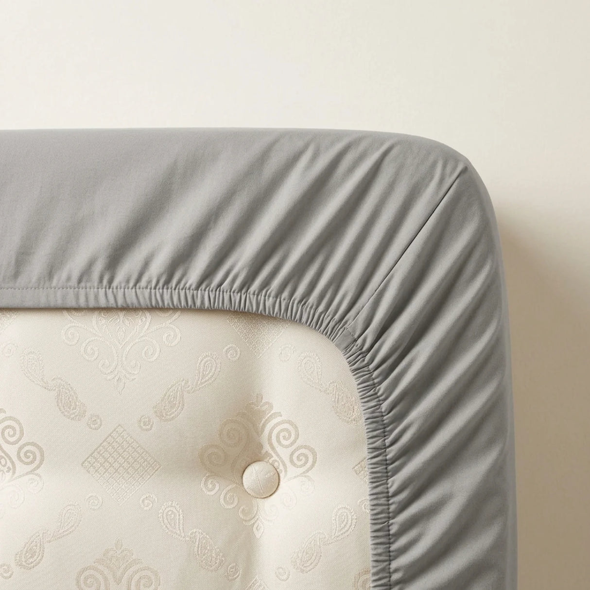 Percale 180 Thread Count Extra Deep Grey Fitted Sheet 40cm Deep-3