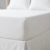 Percale 180 Thread Count Extra Deep White Fitted Sheet 40cm Deep-3