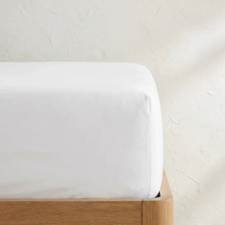 Percale 180 Thread Count Extra Deep White Fitted Sheet 40cm Deep-4
