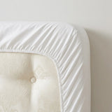 Percale 180 Thread Count Extra Deep White Fitted Sheet 40cm Deep-5